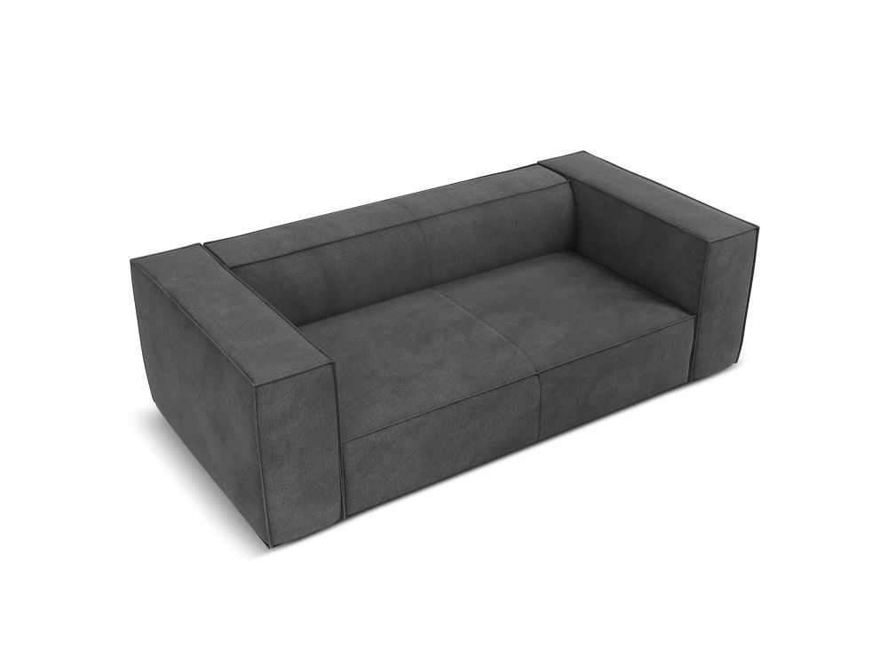 Cosmopolitan Design Sofa Turin 2-Sitzer Strukturierter Stoff Rosario Grau
