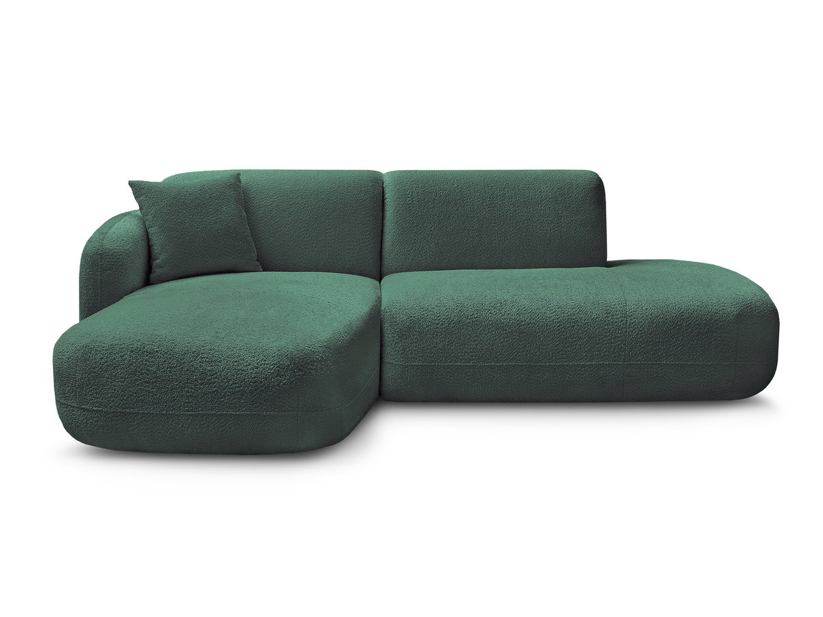 Bobochic Anda Ecksofa 241 × 163 cm Chenille Dunkelgrün Ecke links