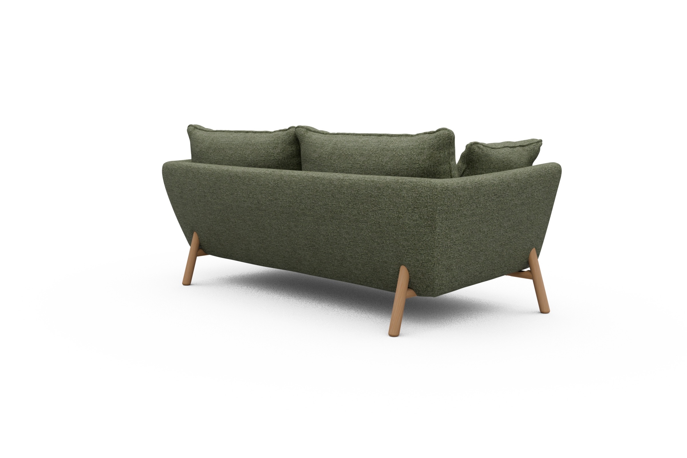 Sofa Emil PREMIUM 2-Sitzer Beinfarbe Eiche Natur Carreno-Vivid-Green