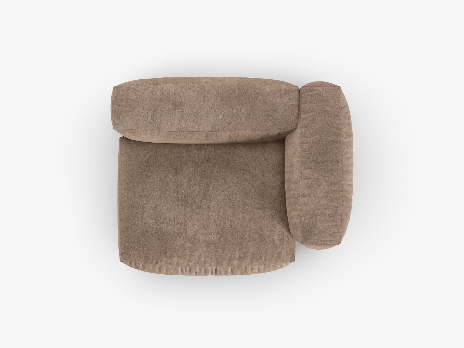 Micadoni Eckmodul mit Armlehne Martina 1-Sitzer 90cm Sitztiefe Rechts Samt Vogue Dunkelbeige