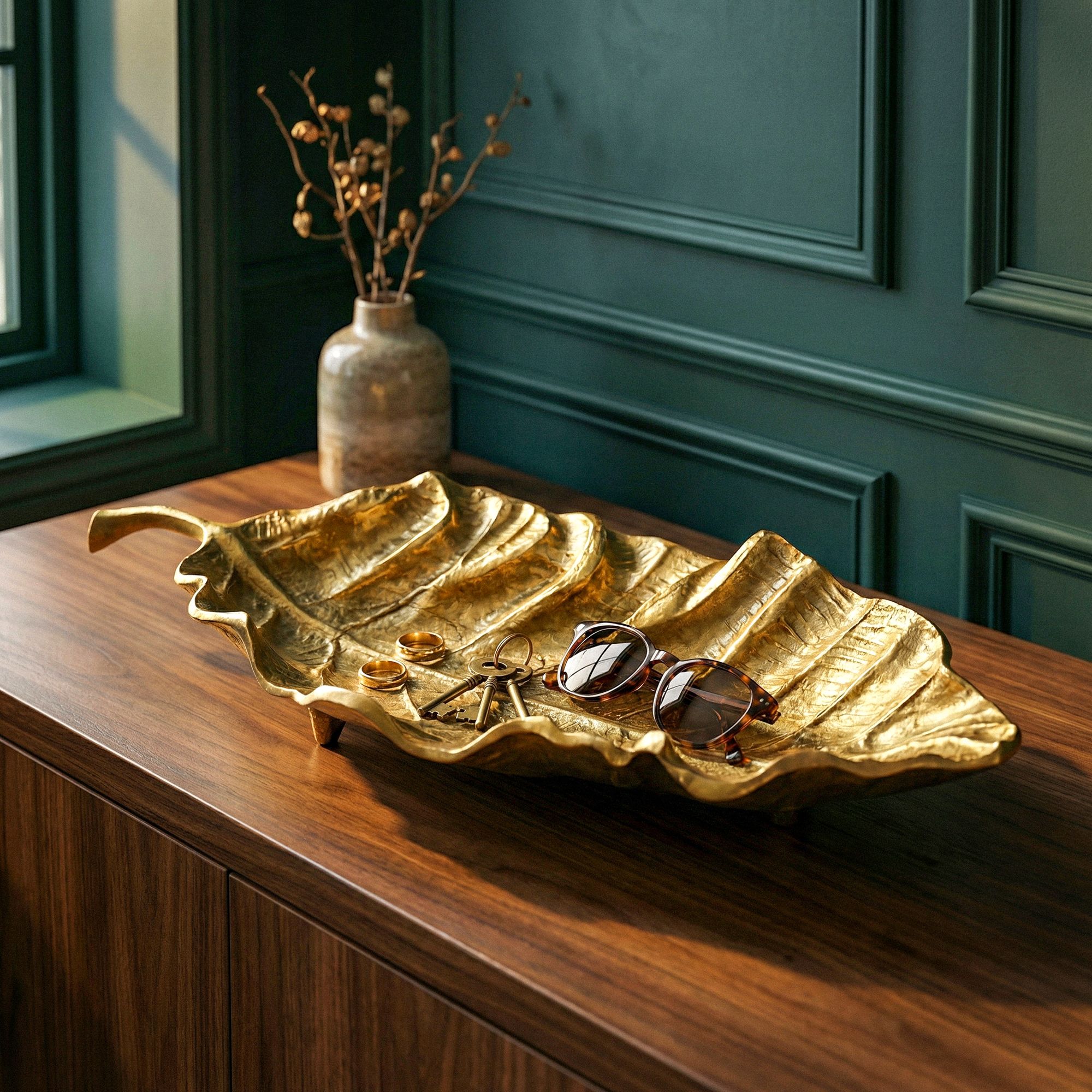 Dekoschale Tafjord Aluminium Gold 67 × 27 × 11 cm