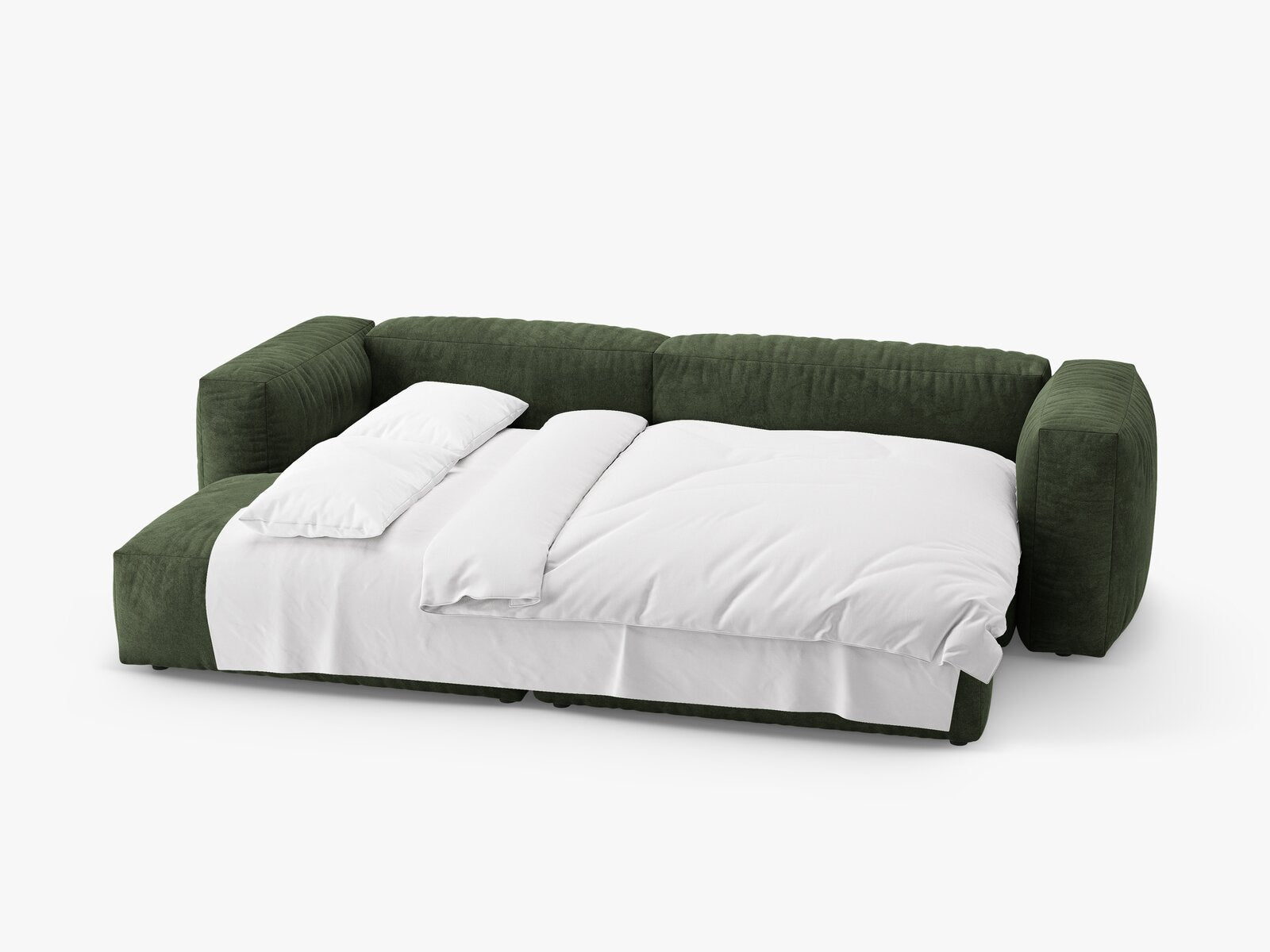 Micadoni Martina Ecksofa 4-Sitzer mit Schlaffunktion Links Samt Vogue Grün