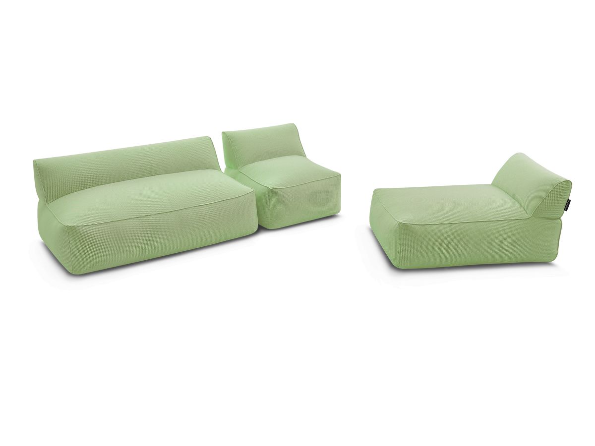 Bobochic Riviera Gartensofa 4-Sitzer Melange-Stoff Grün