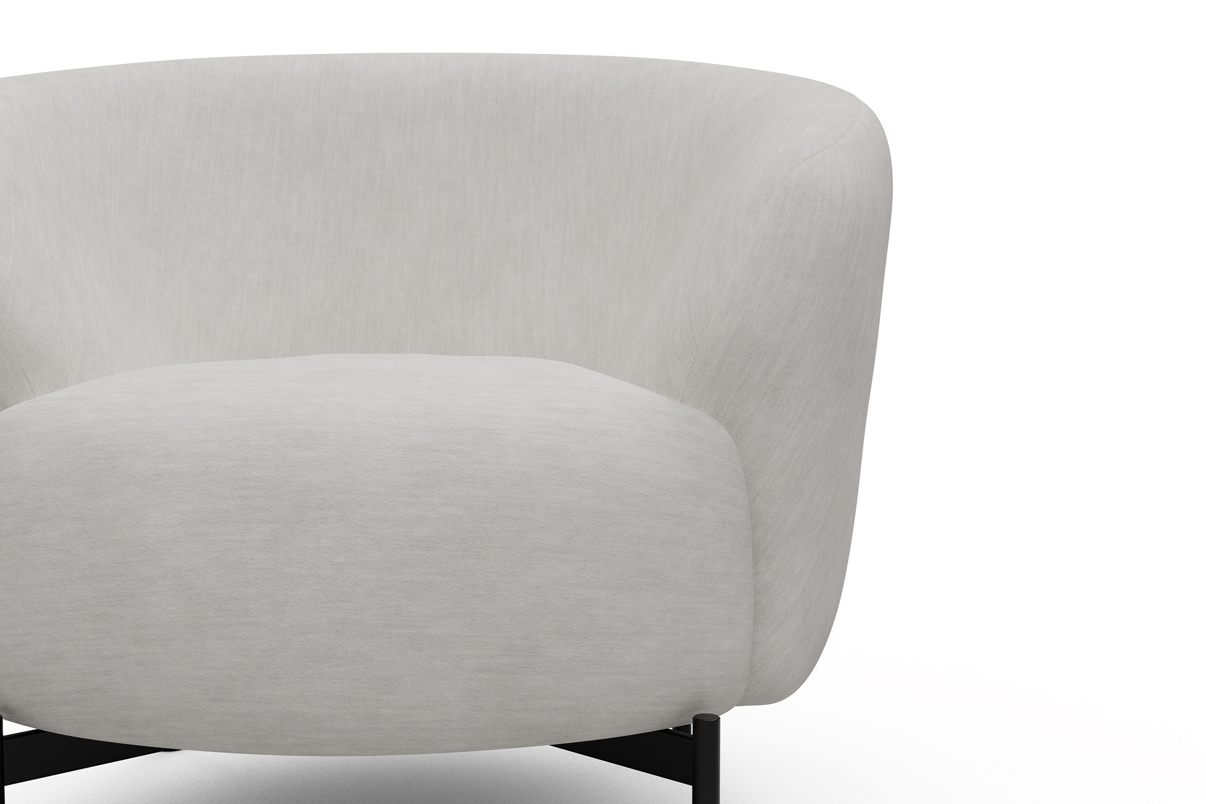 Sessel Ronda X-Metallgestell Schwarz Vivus-Dusty-Off-White