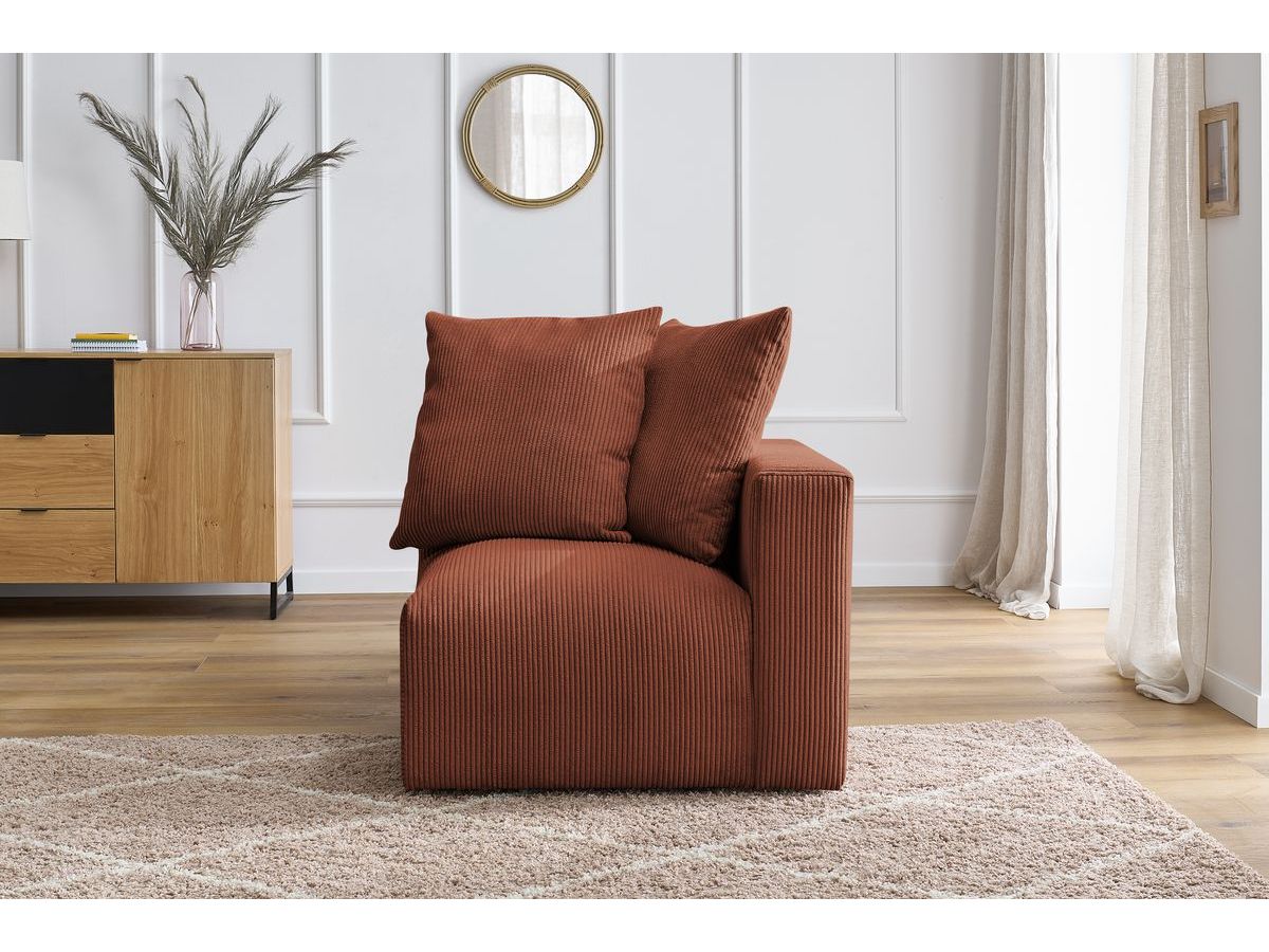 Bobochic Voltaire Eckmodul Cordsamt Orange Ecke rechts