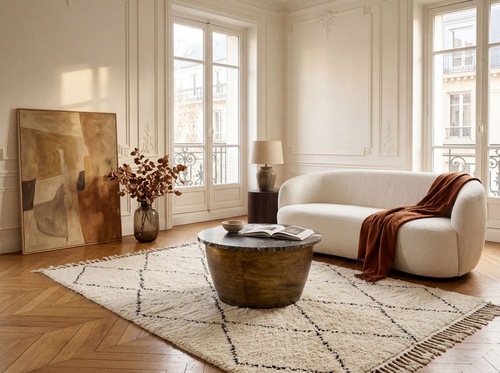 Couchtisch Kirkja Marmor Gold Ø 60 cm
