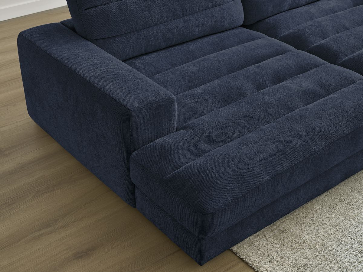Bobochic Sierra Sofa 4-Sitzer Strukturstoff Dunkelblau