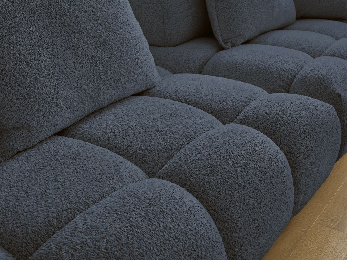 Bobochic Alya Sofa 4-Sitzer Bouclé-Stoff Dunkelblau
