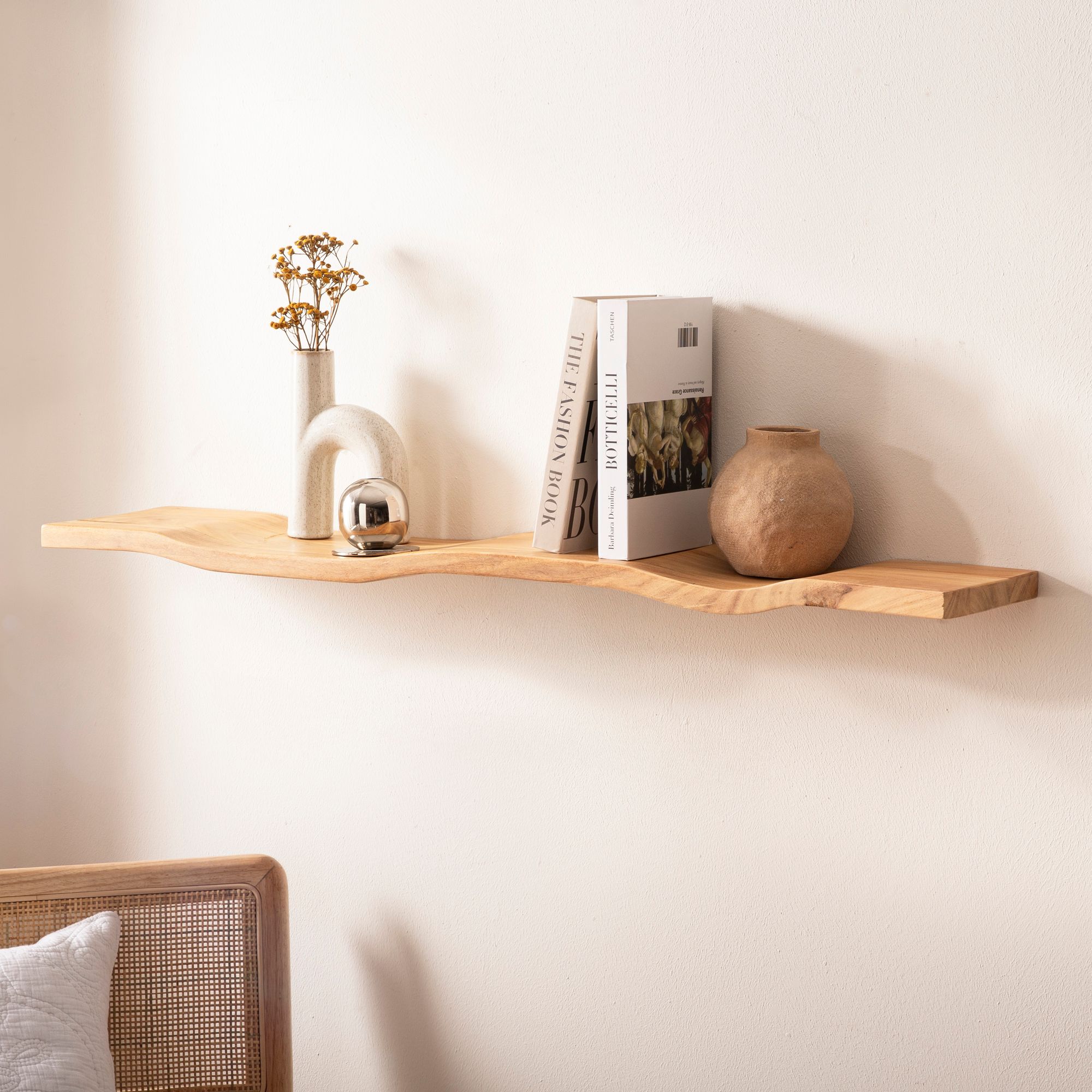 Wandregal Aros Akazie Massivholz Breite 80 cm