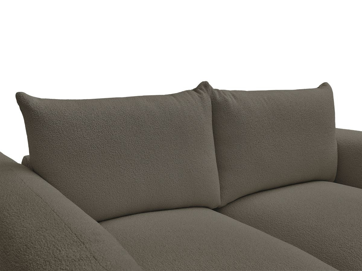 Bobochic Ernest Sofa 3-Sitzer mit Pouf 193 × 106 cm Bouclé-Stoff Braun
