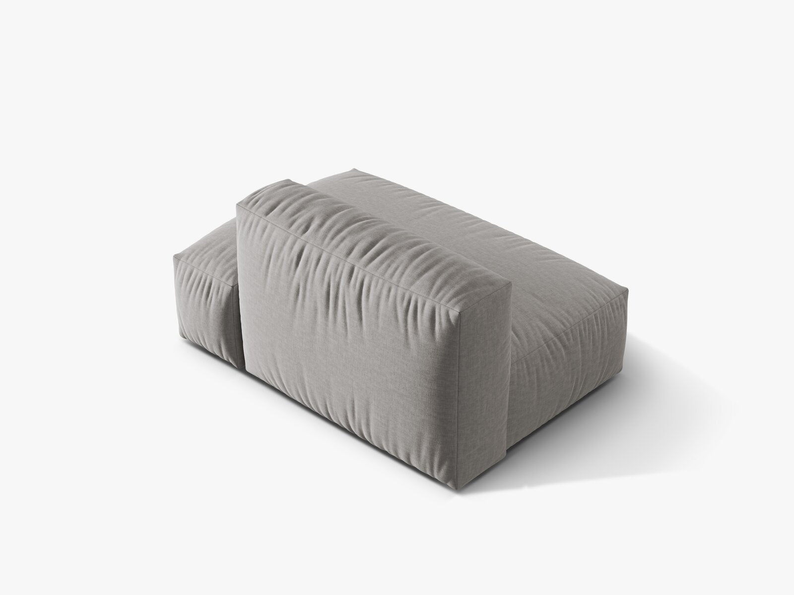 Micadoni Ecksofa-Modul Martina 1-Sitzer Strukturierter Stoff Boston Hellgrau Rechts