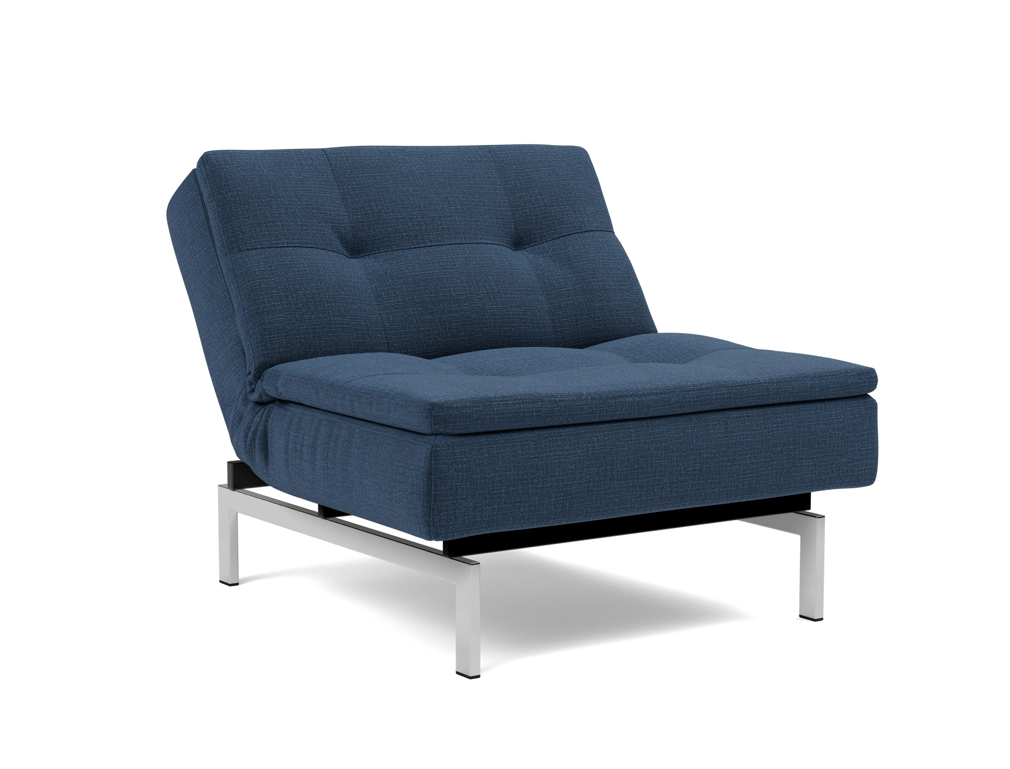 Sessel Dublexo Chenille Esina 414-Indigo-Blue Beine Chrom