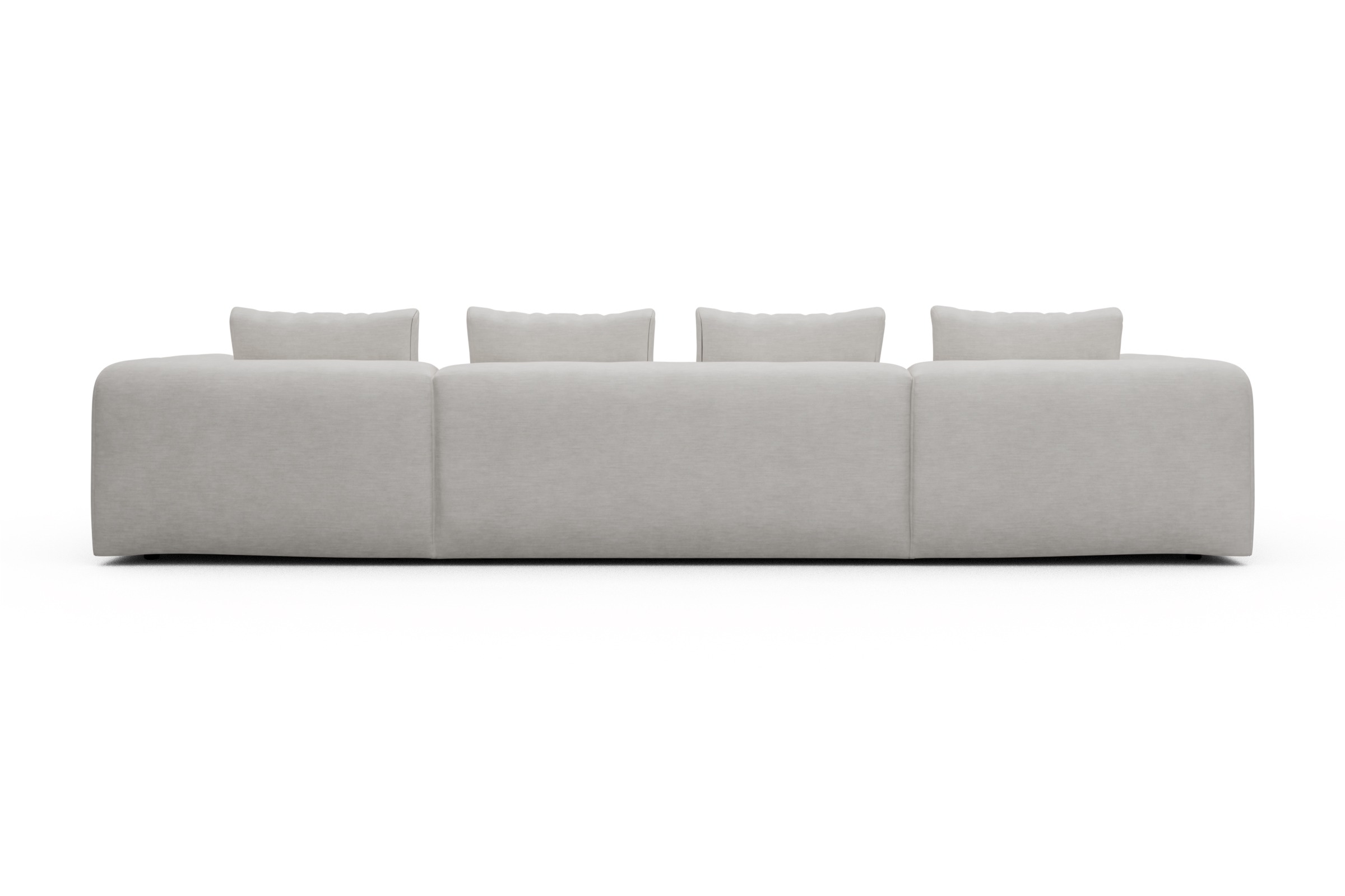Wohnlandschaft Fred mit 2-Sitzer und Chaiselongue beidseitig Vivus-Dusty-Off-White