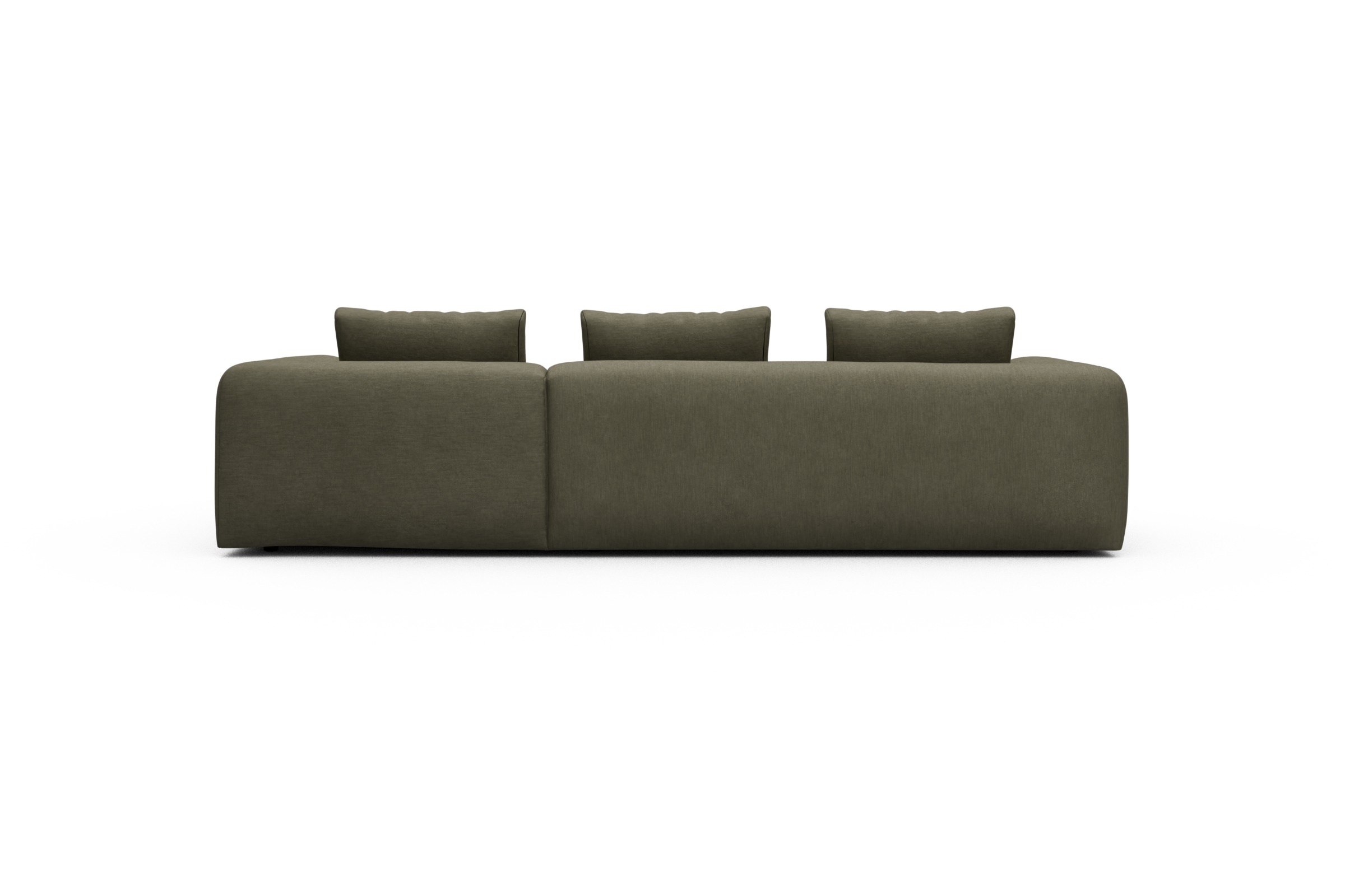 Ecksofa Fred Chaiselongue rechts mit 2,5-Sitzer Vivus-Dusty-Olive
