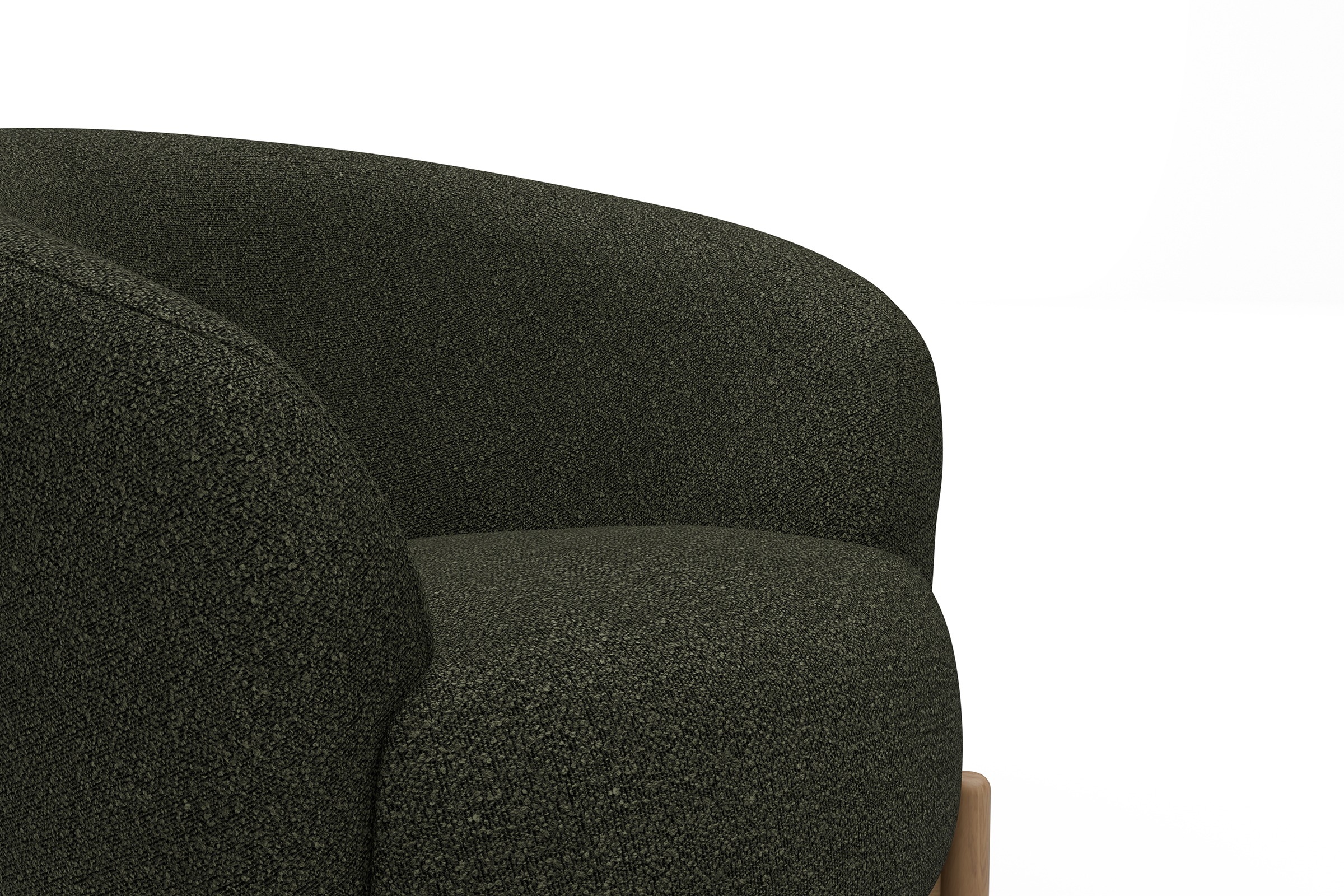 Sessel Ronda Holzbeine Eiche Natur Boucle-Forest-Green