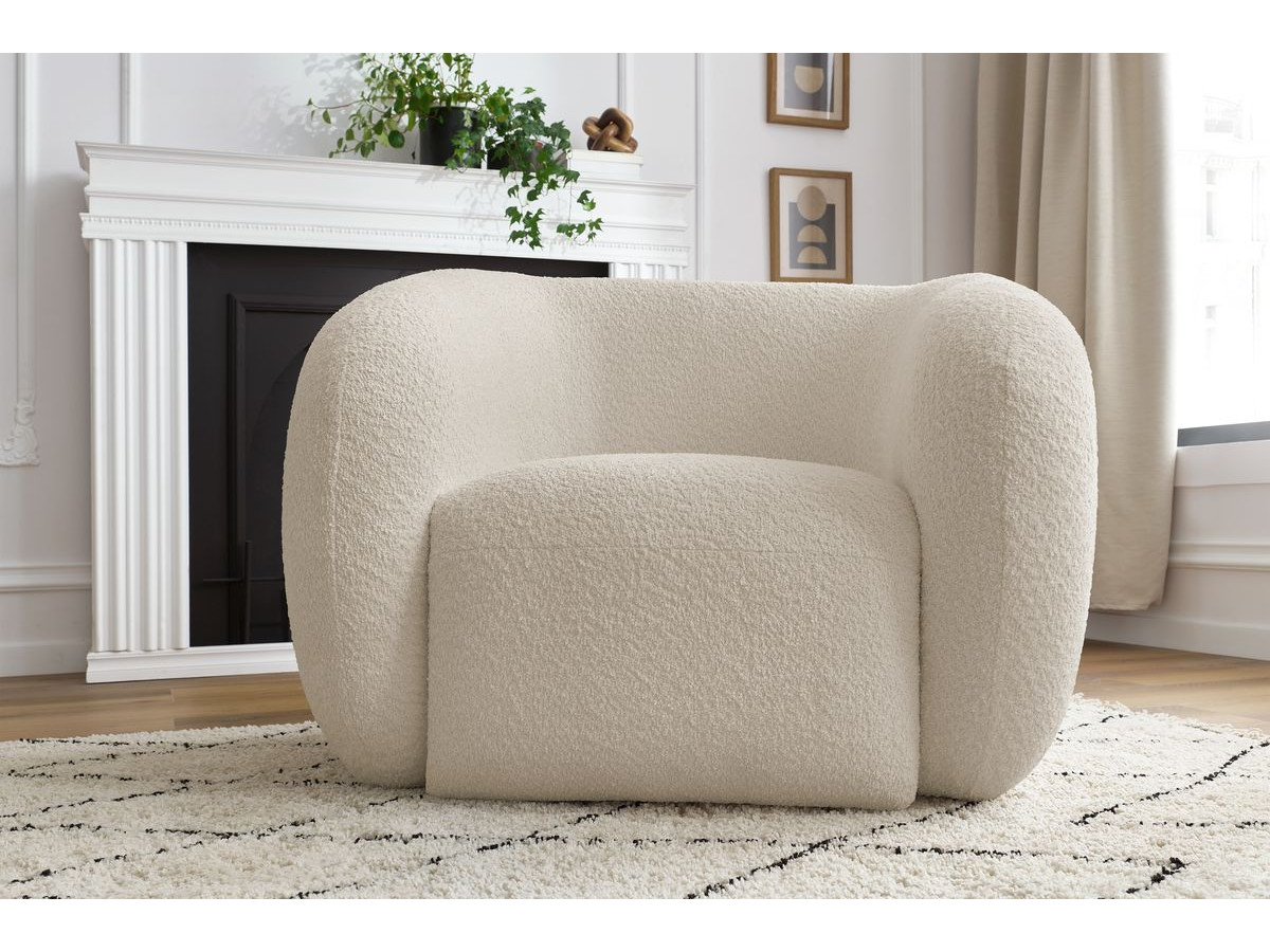 Bobochic Celine Sessel Bouclé-Stoff Beige