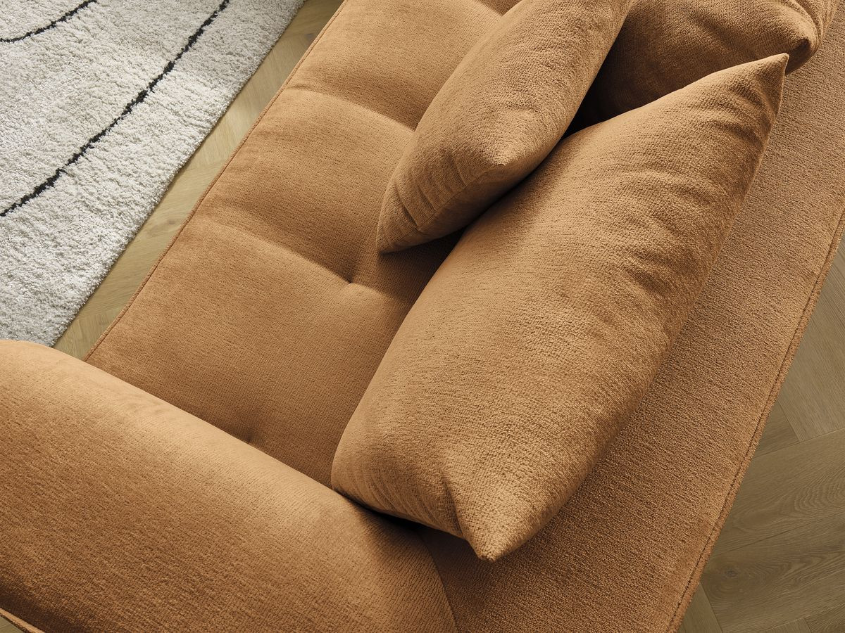 Bobochic Whesley Ecksofa Stoff Gelb Ecke rechts