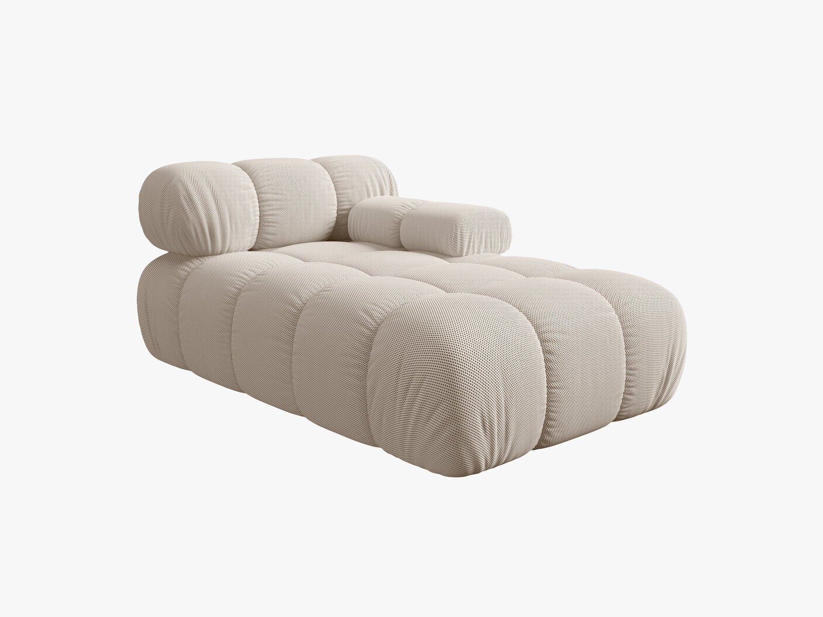 Micadoni Recamiere Bellis Rechts 3D-Stoff Sonic Helles Beige