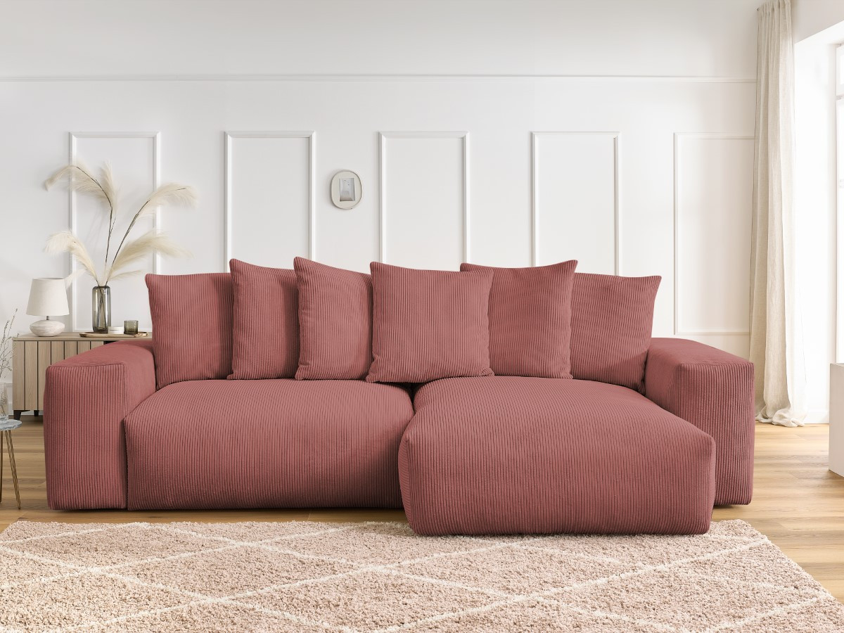 Bobochic Voltaire Ecksofa 310 × 174 cm Cordsamt Rosa