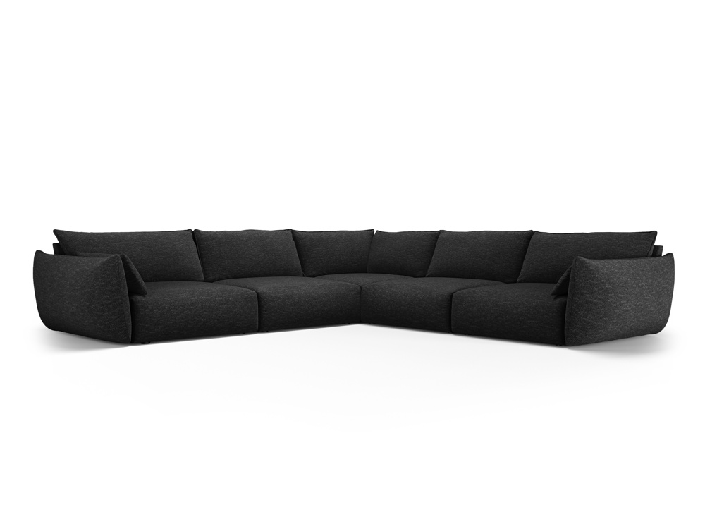 Cosmopolitan Design Symmetrisches Ecksofa Matera 7-Sitzer Chenille Eden Anthrazit