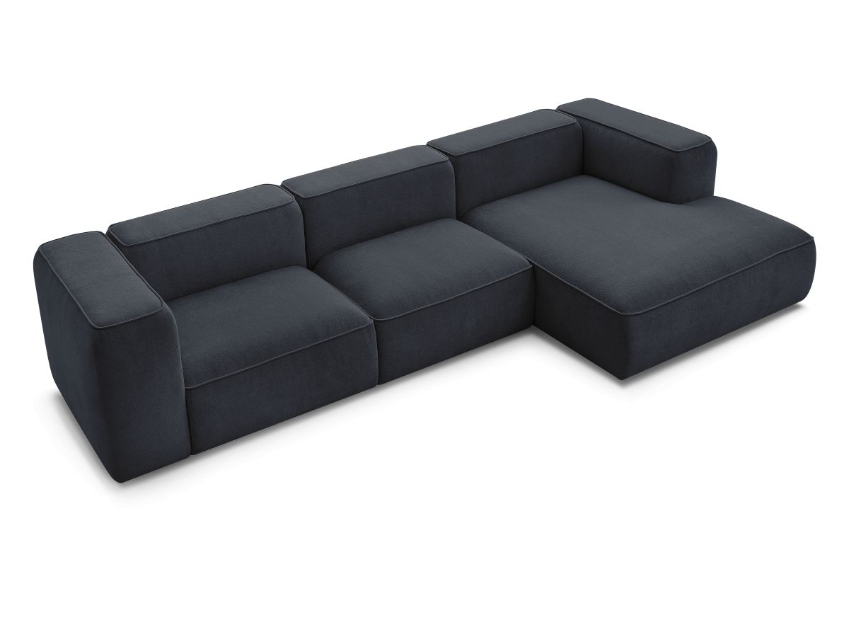Bobochic Zephyr Ecksofa 349 × 165 cm Strukturstoff Dunkelblau Ecke rechts