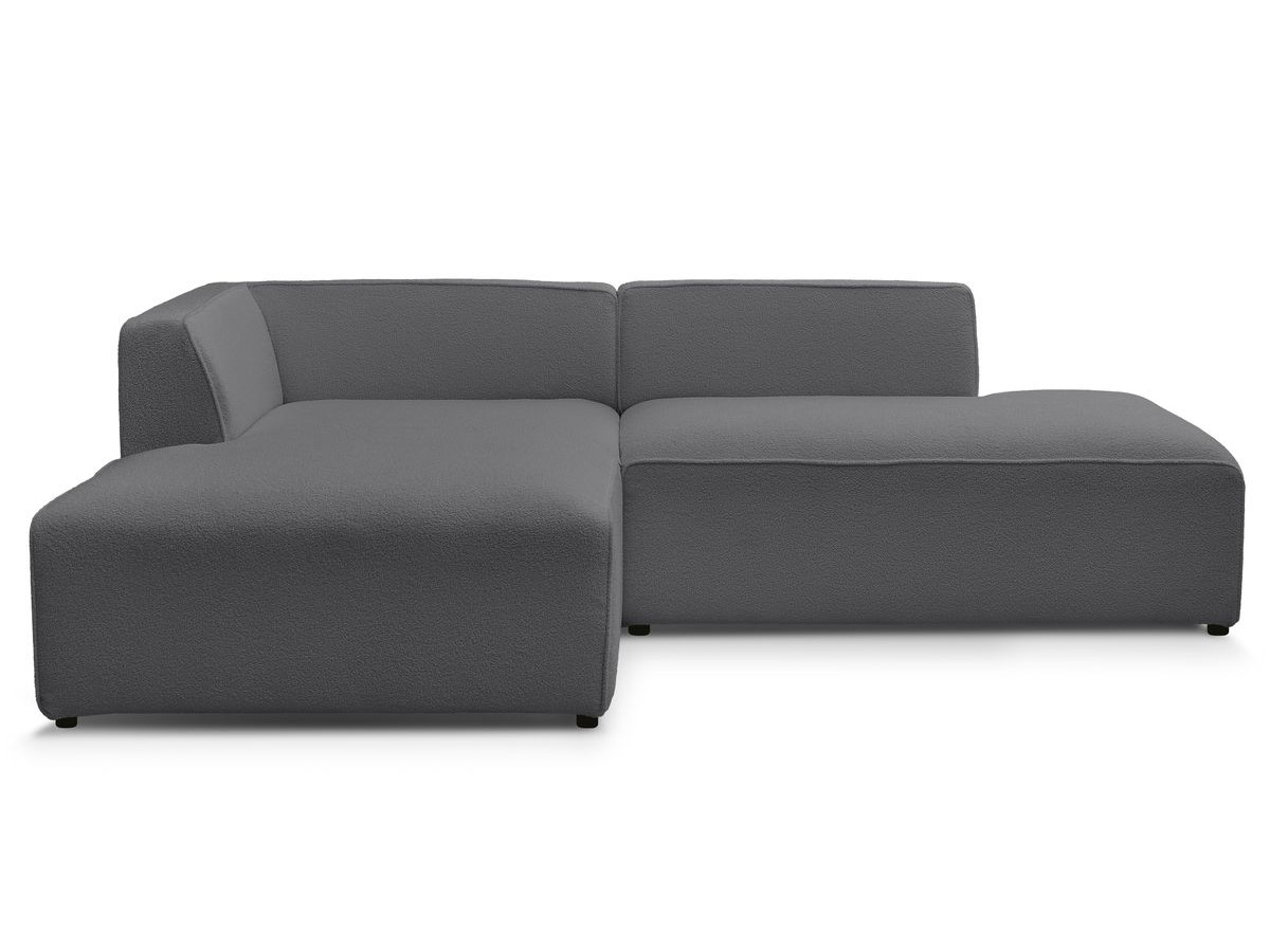Bobochic Megeve Ecksofa Bouclé-Stoff Dunkelgrau Ecke links