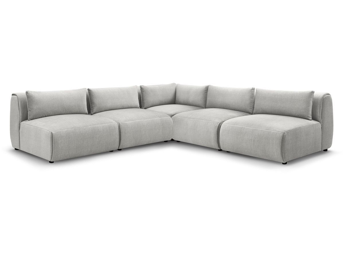 Bobochic Jeanne Ecksofa 299 × 299 cm Samt Hellgrau