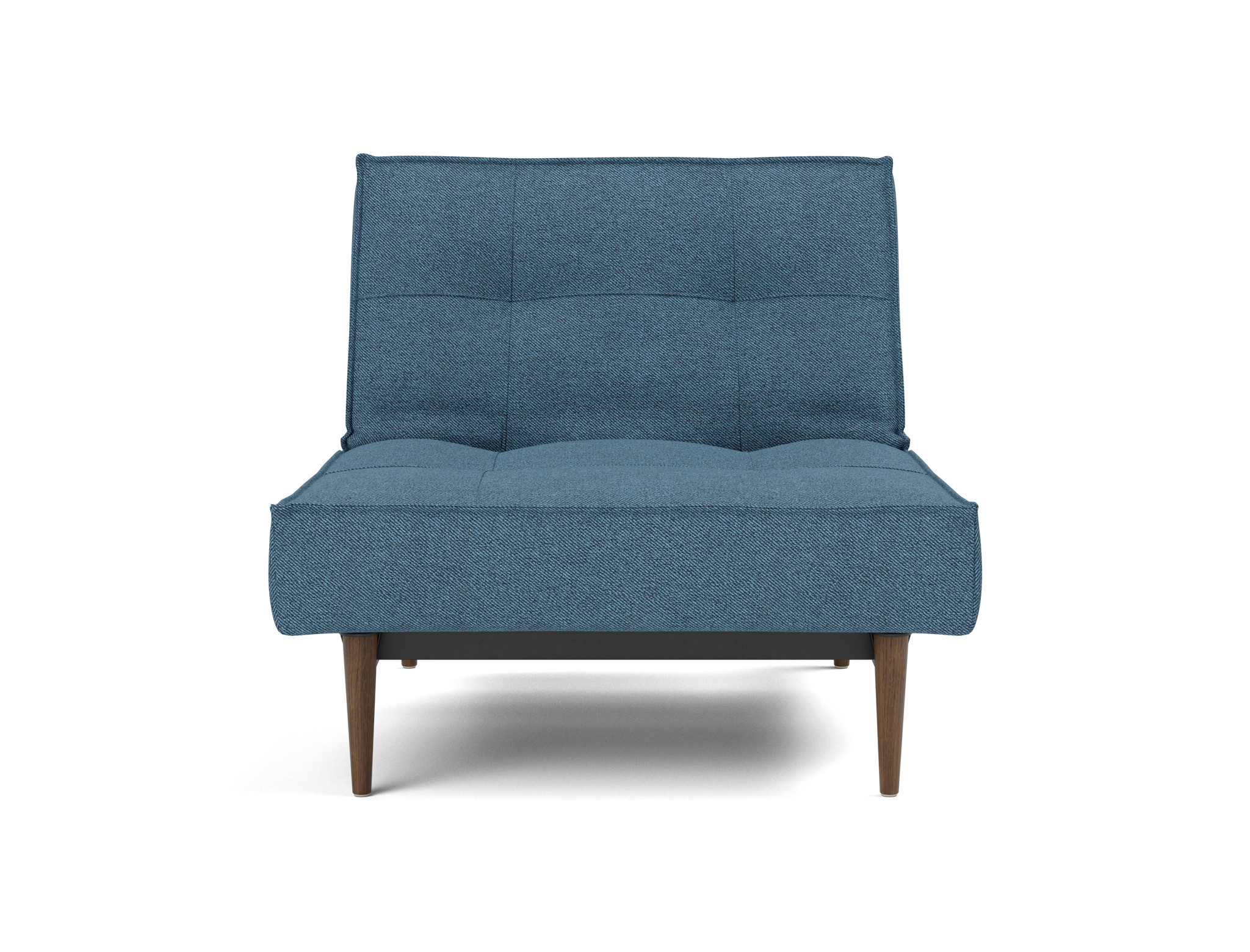 Sessel Splitback Strukturierter Stoff Weda 302-Weda-Blue Beine Styletto Eiche dunkel