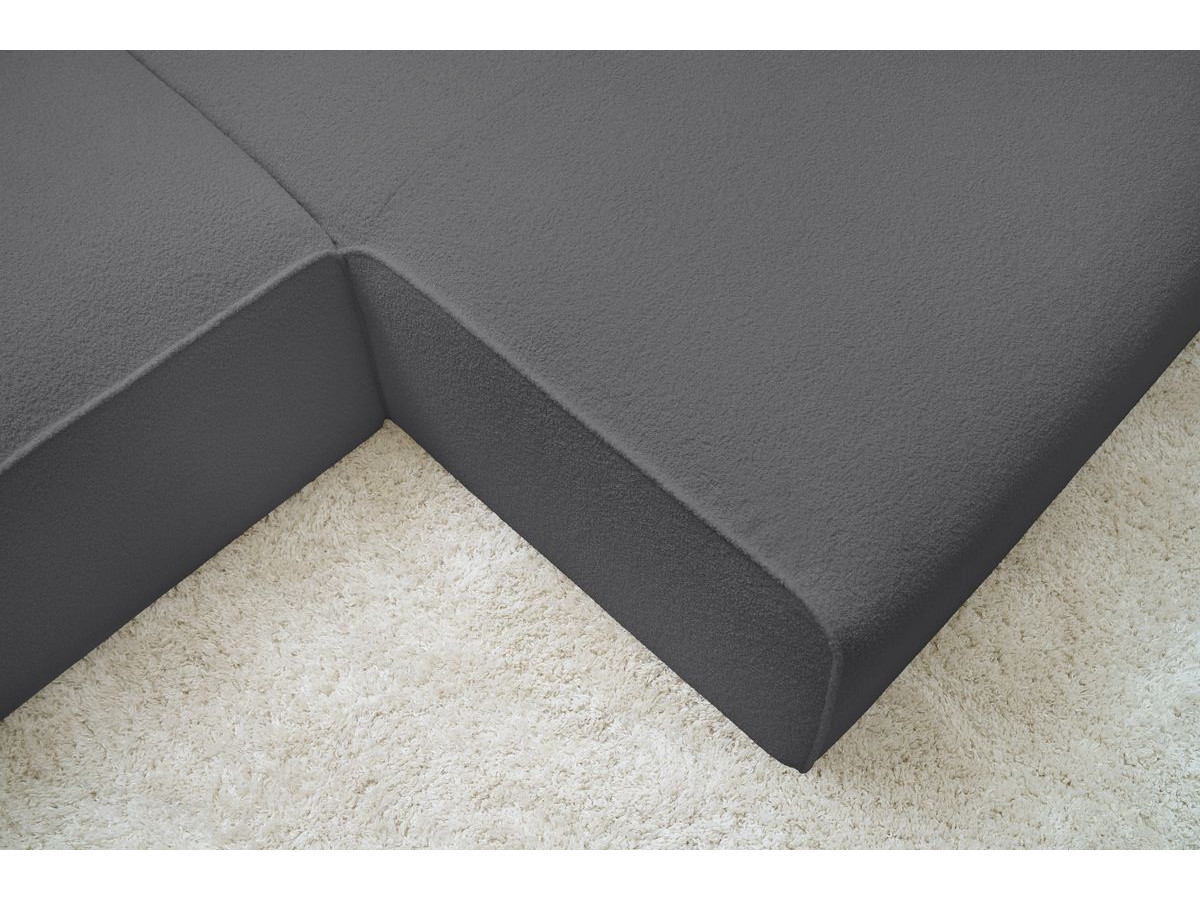 Bobochic Megeve Ecksofa Bouclé-Stoff Dunkelgrau Ecke rechts