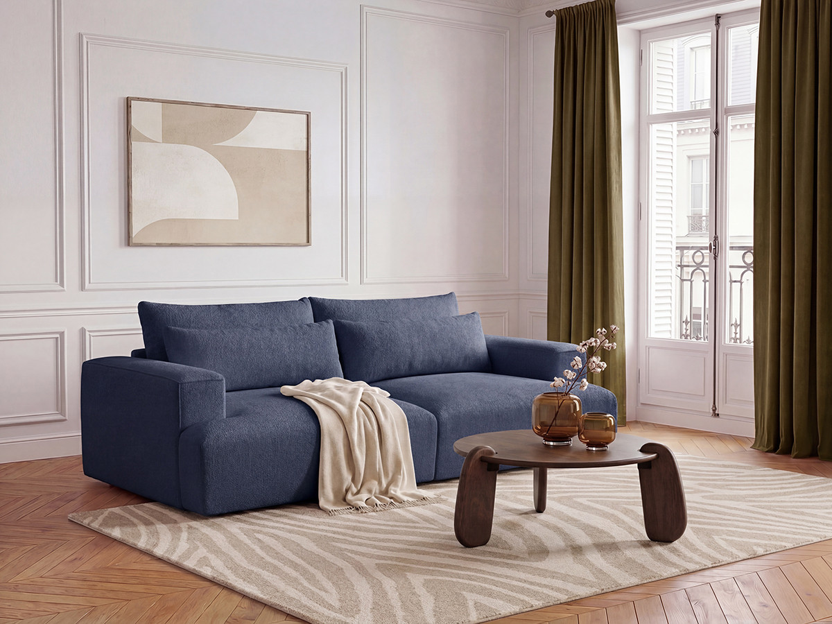 Bobochic Twiny Sofa 3-Sitzer Stoff Blau