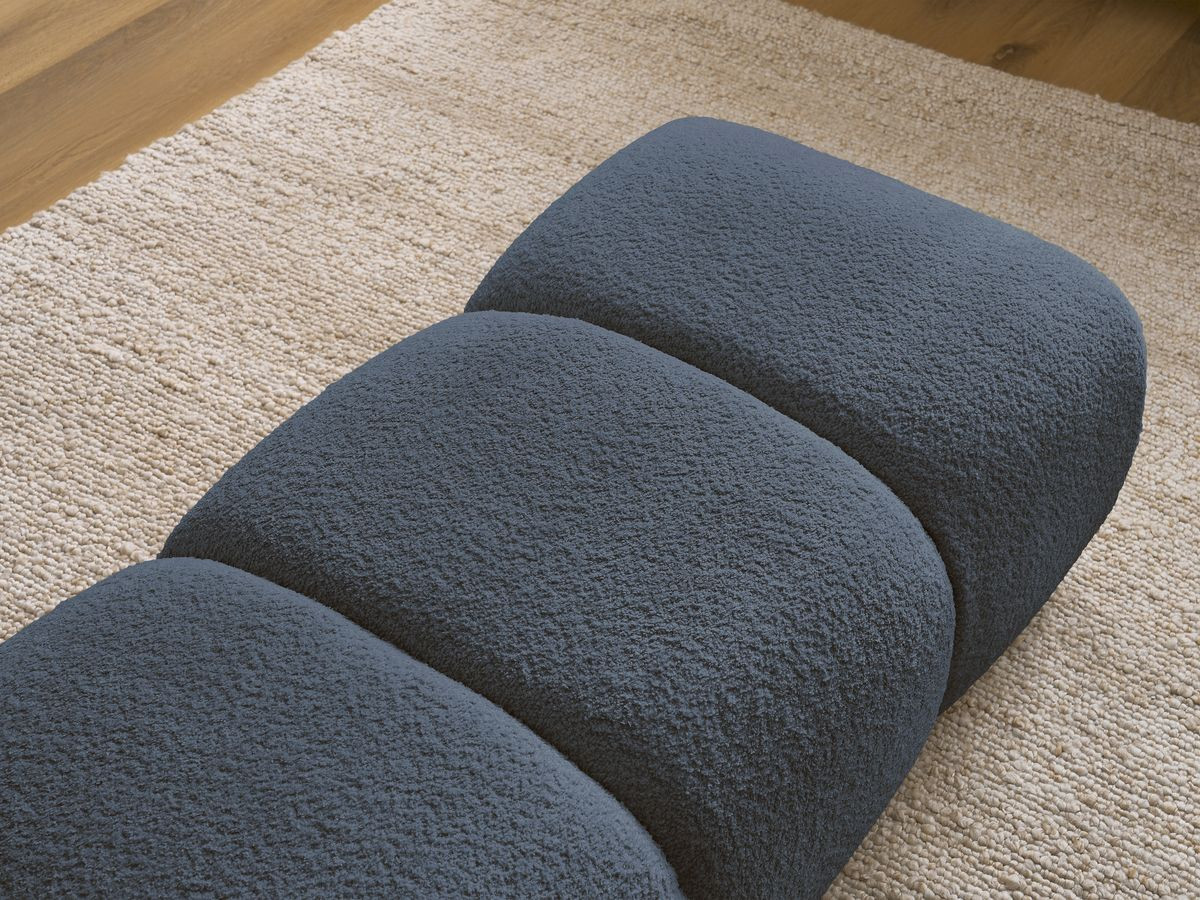 Bobochic Pamira Pouf Bouclé-Stoff Dunkelblau