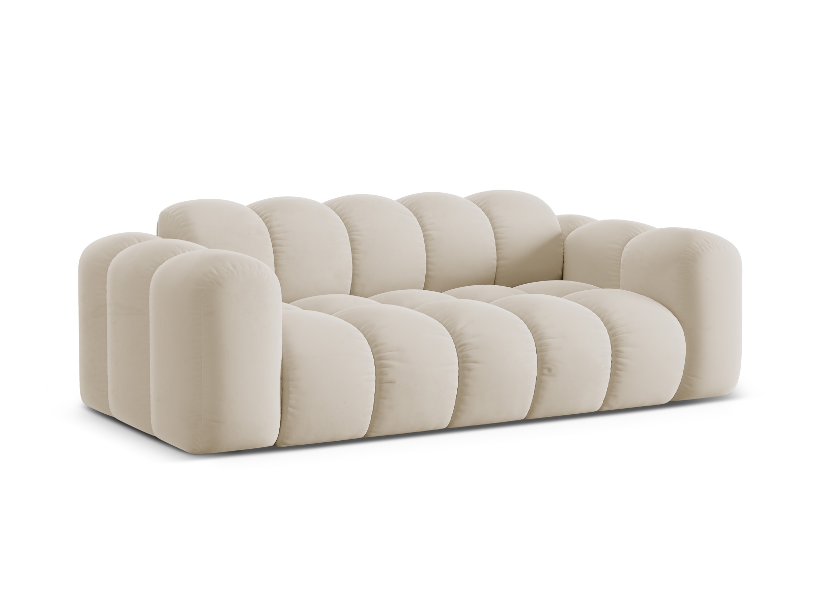 Cosmopolitan Design Sofa Treno 3-Sitzer Samt Bluvel Dunkelbeige