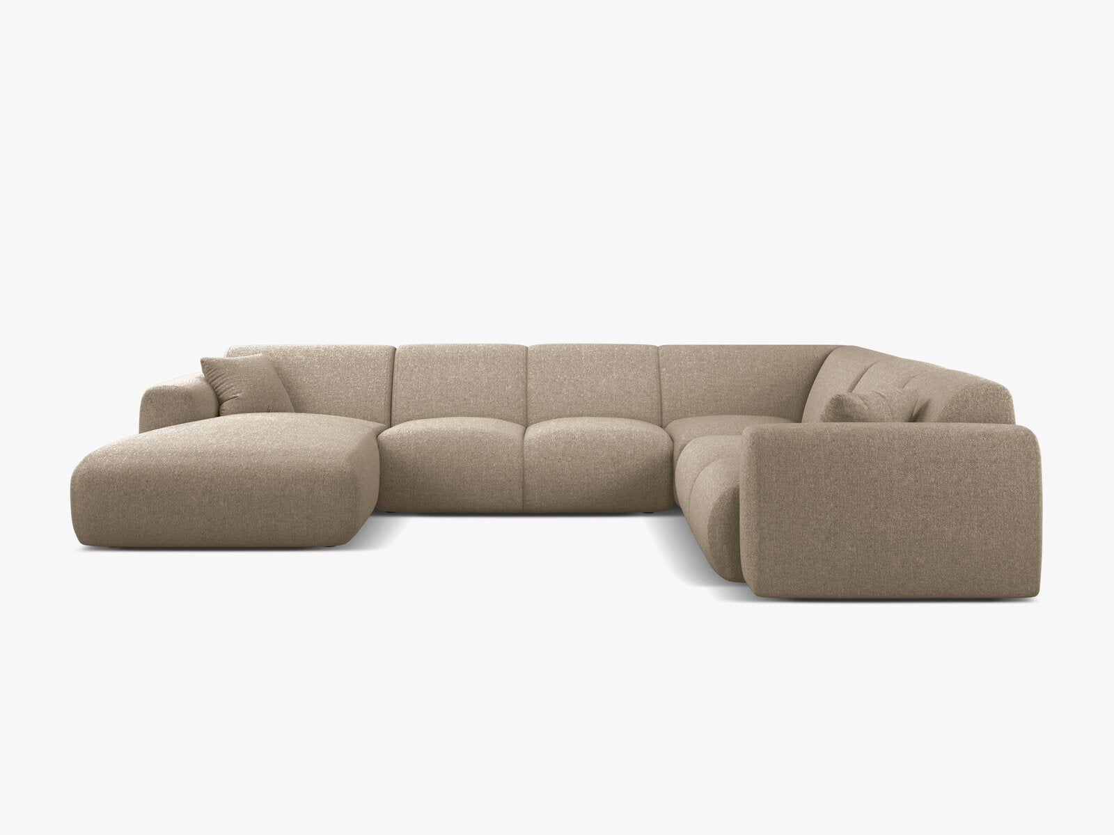 Micadoni Molino Panoramasofa 6-Sitzer Rechts Chenille Eden Dunkelbeige