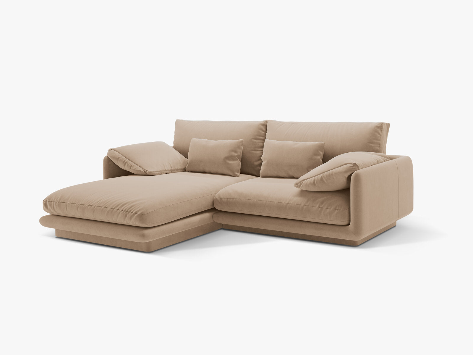 Micadoni Ecksofa Torino 3-Sitzer Links Samt Sand
