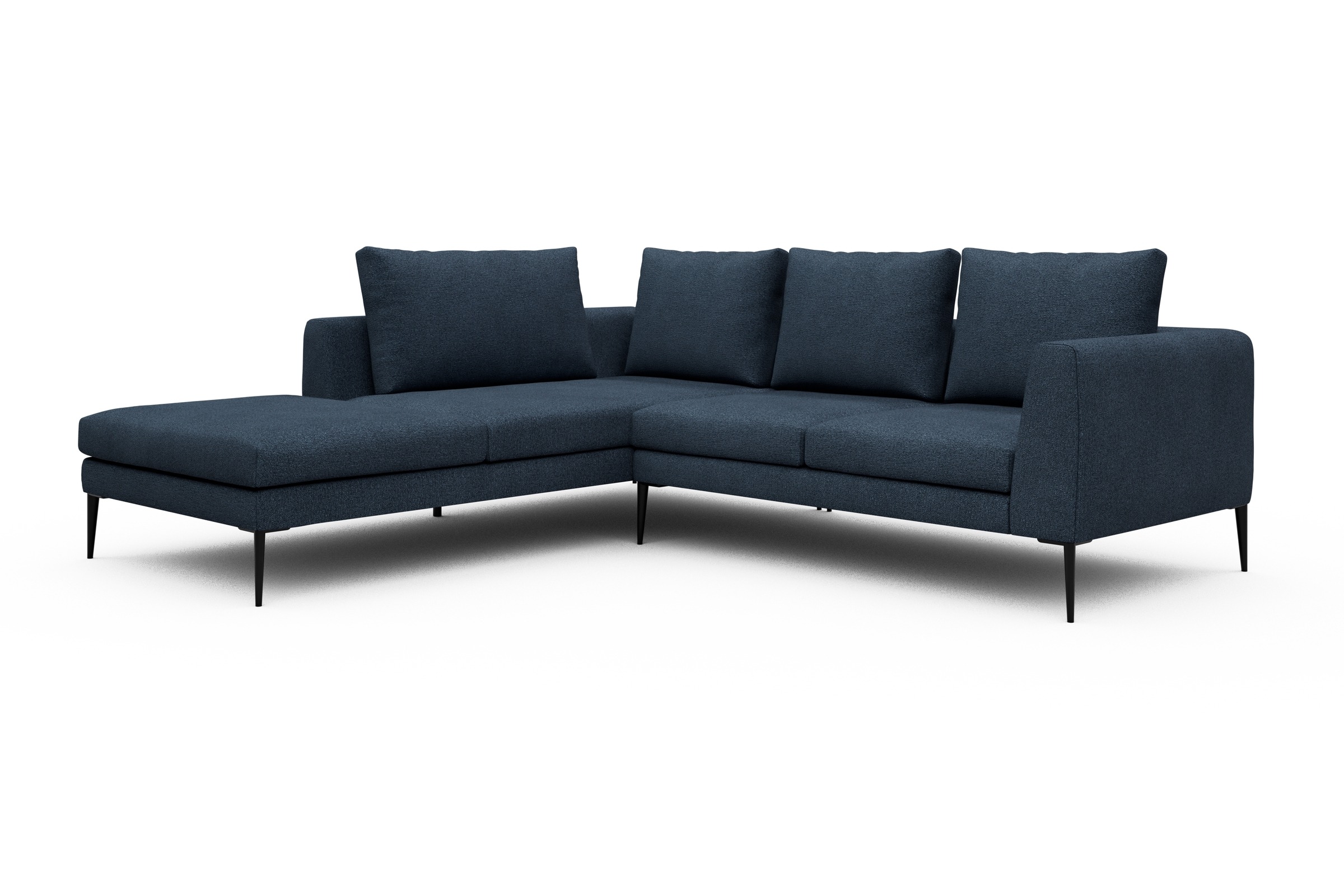 Ecksofa Paul Relax-Ecke links mit 2-Sitzer Boucle-Blue