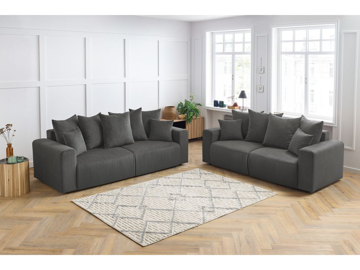 Bobochic Envy Sofa 5-Sitzer Cordsamt Dunkelgrau