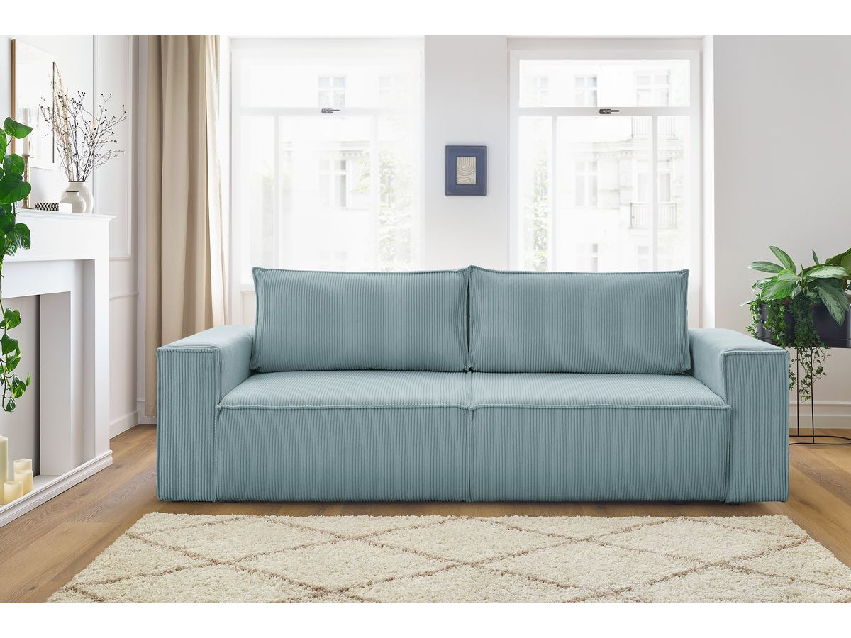 Bobochic Nihad Sofa 3-Sitzer Cordsamt Hellblau