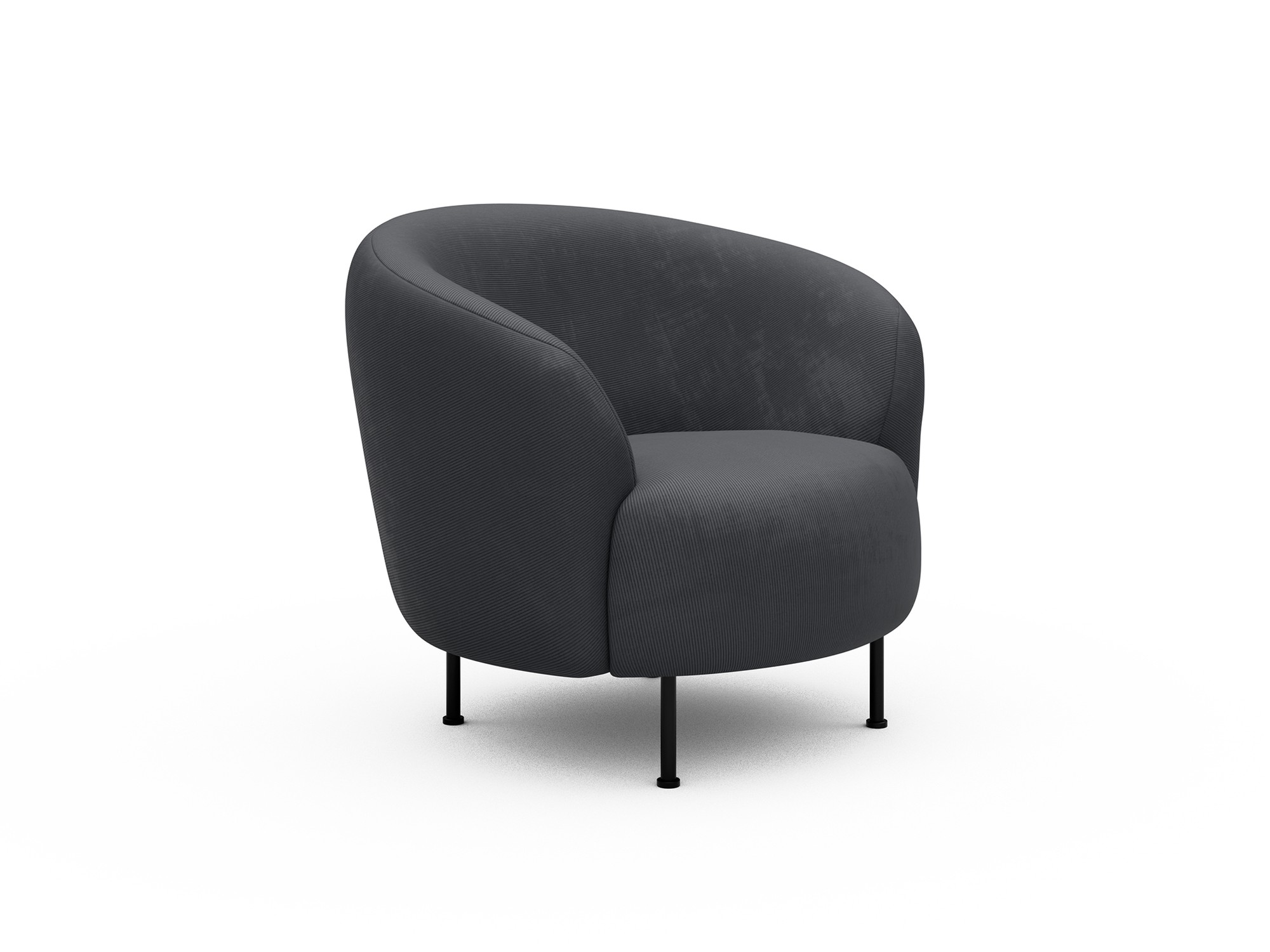Sessel Ronda Metallbeine Schwarz Kord Cordufine 308-Slate-Grey