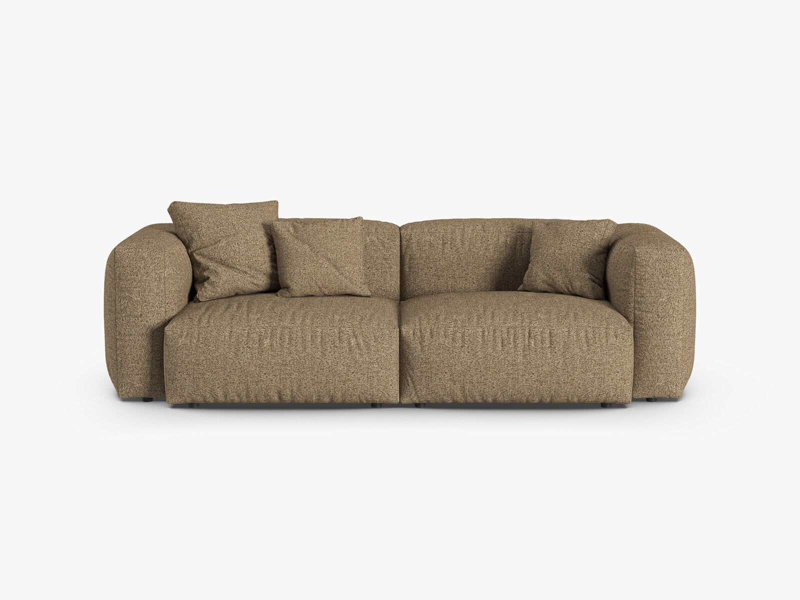 Micadoni Sofa Martina 3-Sitzer 90cm Sitztiefe Boucle Monet Cappuccino