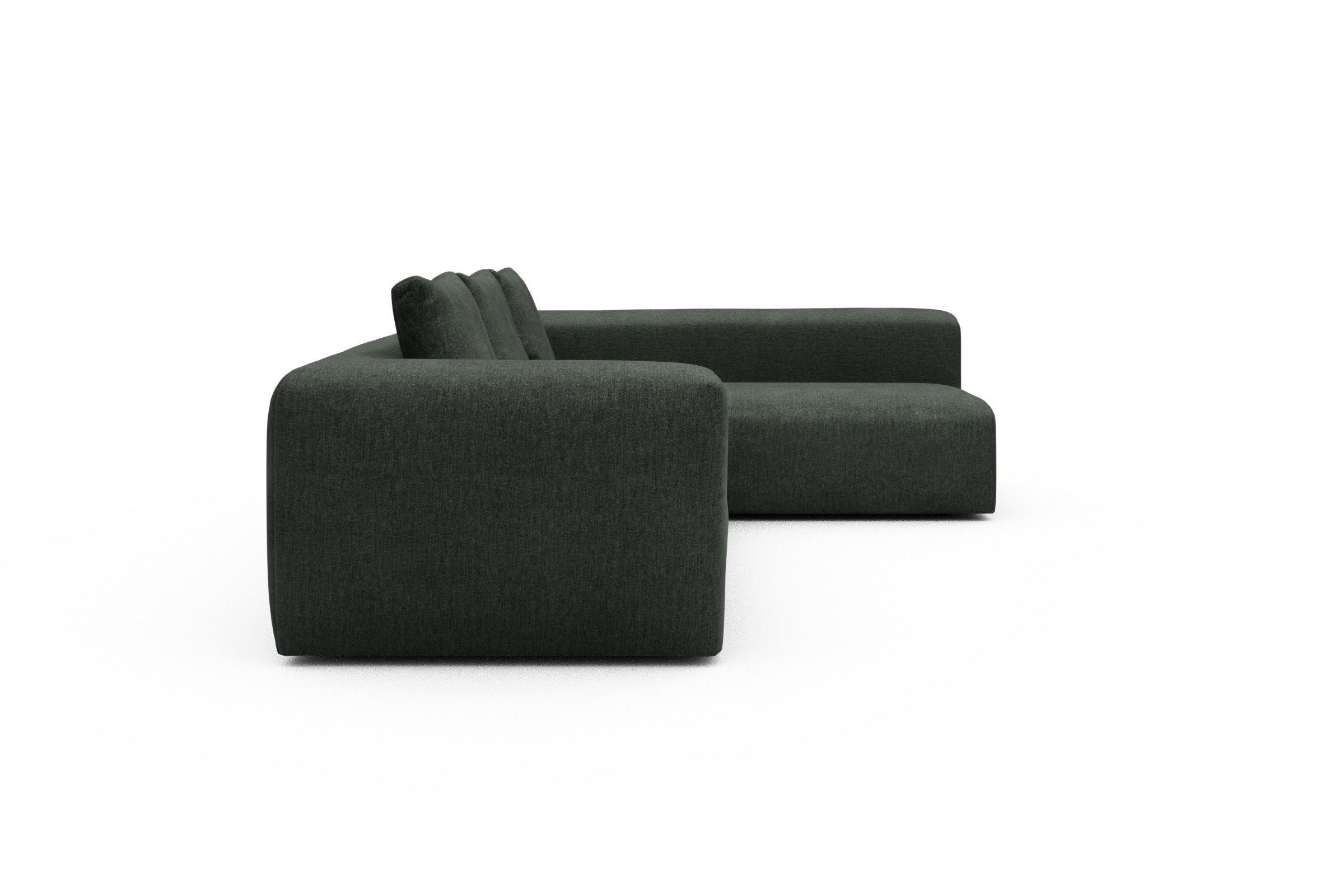 Ecksofa Fred 2x 2,5-Sitzer rechts offen Aivi-Pine-Green