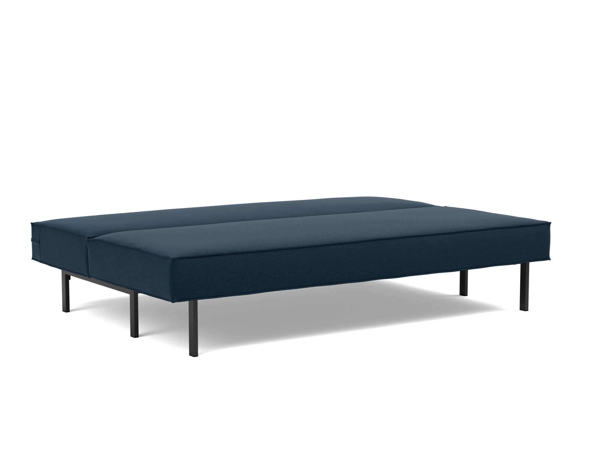 Schlafsofa Sly Flachgewebe Mixed Dance 528-Blue Beine Schwarzes Metall