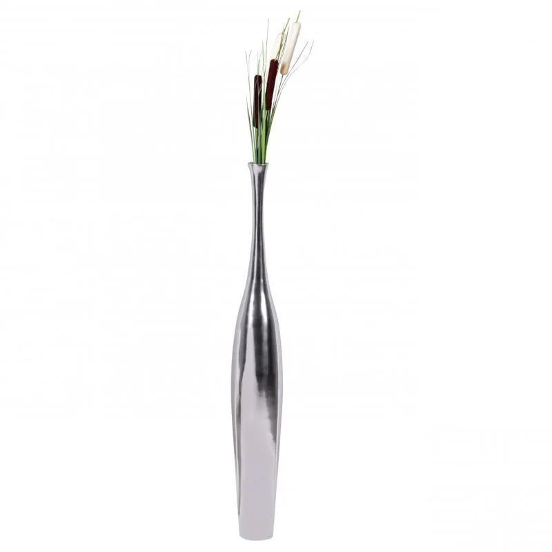 Bodenvase Bakken Aluminium Silber 100 cm