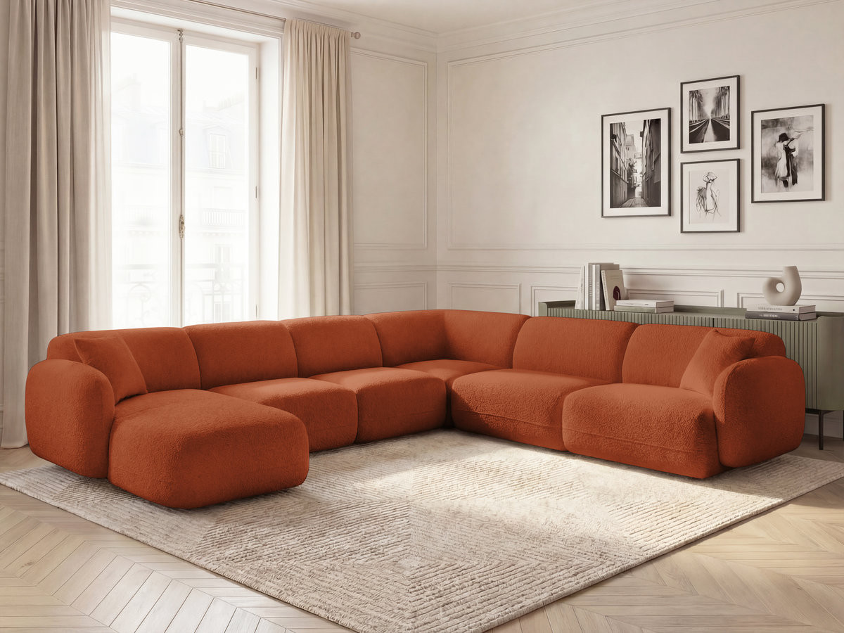 Bobochic Anda Wohnlandschaft Chenille Orange Ecke rechts