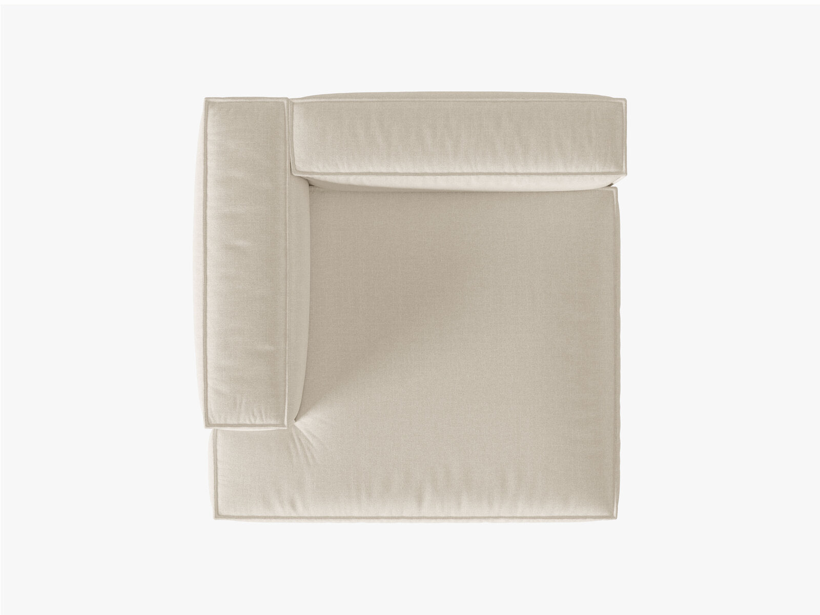 Micadoni Recamiere Nuria Groß 1-Sitzer Links Samt Beige