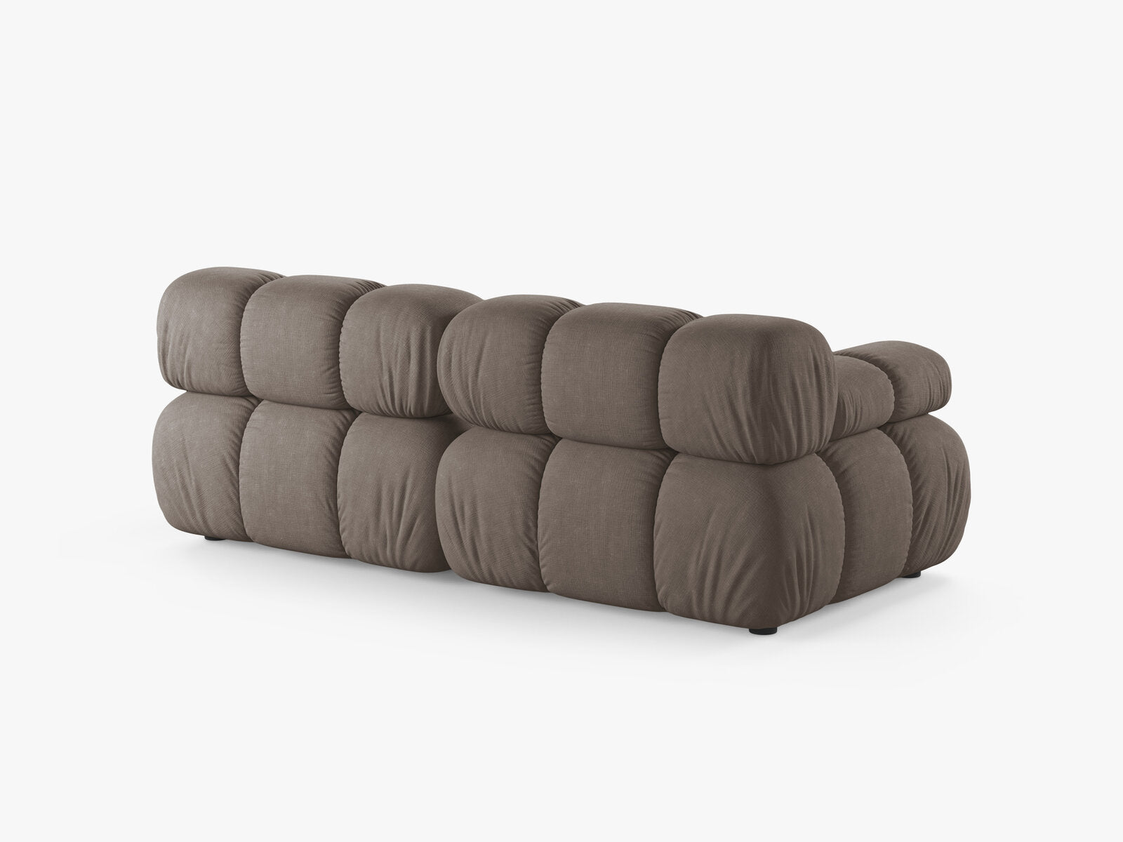 Micadoni Modulares Sofa Bellis 2-Sitzer Strukturierter Stoff Liberty Cappuccino