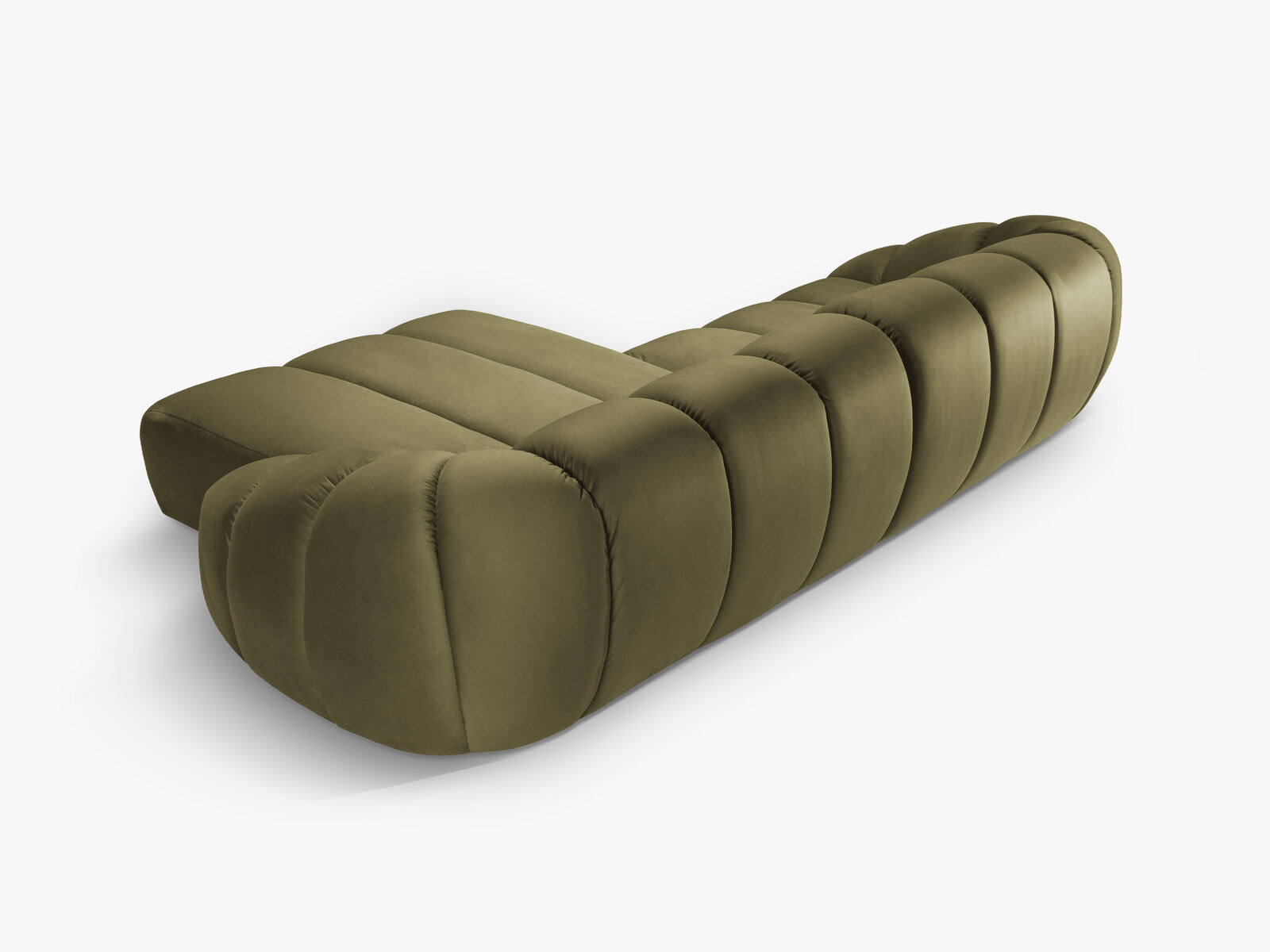 Micadoni Ecksofa Diana 4-Sitzer Rechts Samt Grün