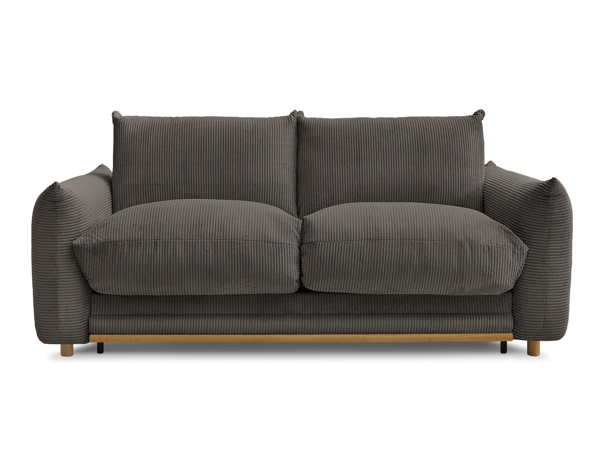 Bobochic Ernest Schlafsofa 3-Sitzer, Liegefläche 140 / 160 × 190 cm Cordsamt Taupe, Liegefläche 140 × 190 cm