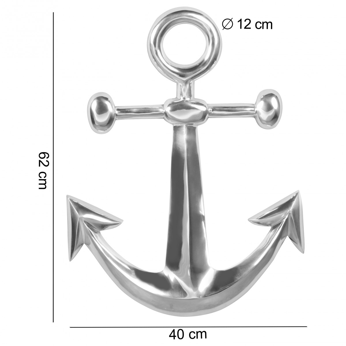 Wandobjekt Lyngen Aluminium Silber 40 × 3,5 × 62,5 cm