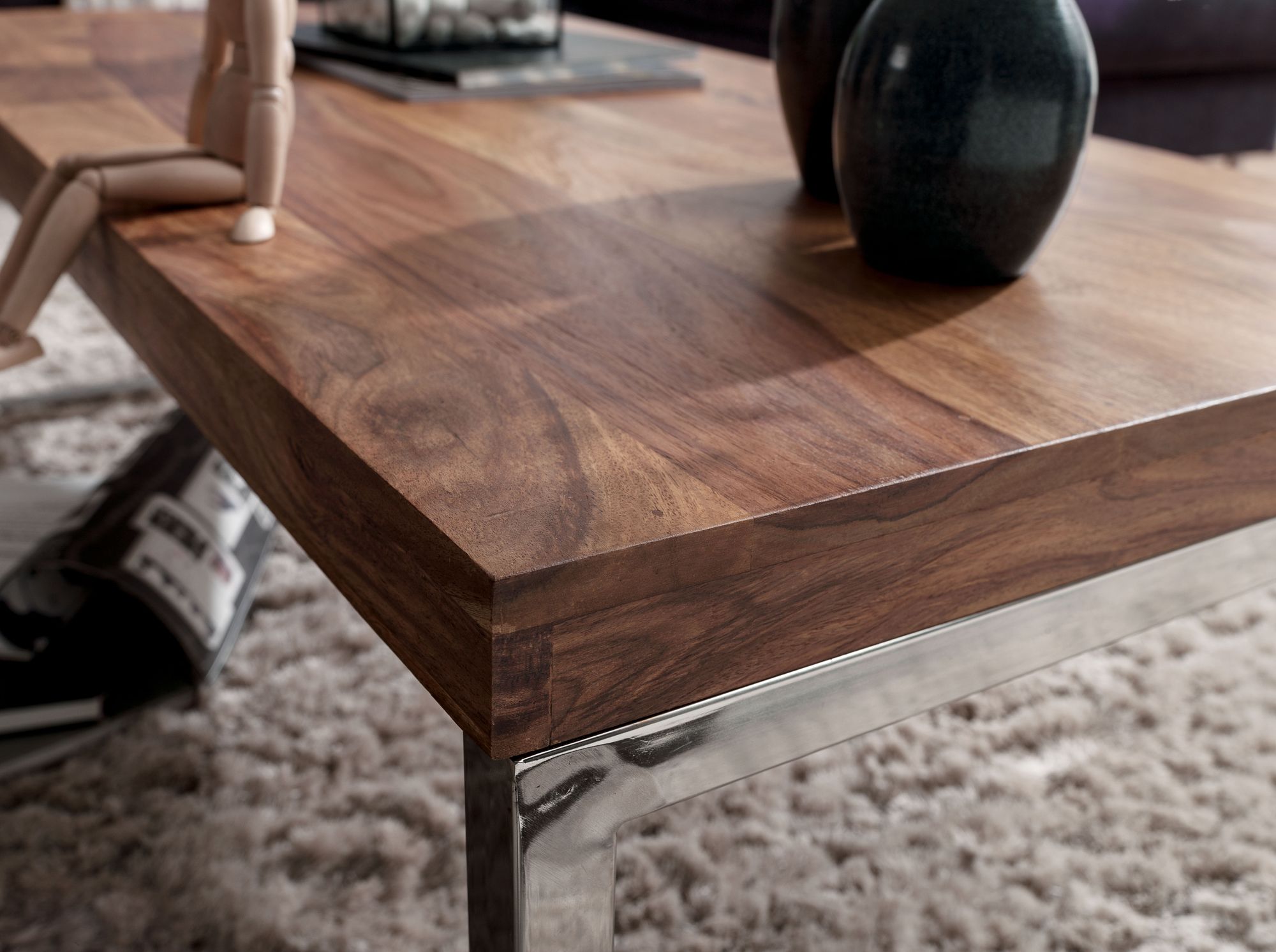Couchtisch Alta Massivholz Dunkelbraun