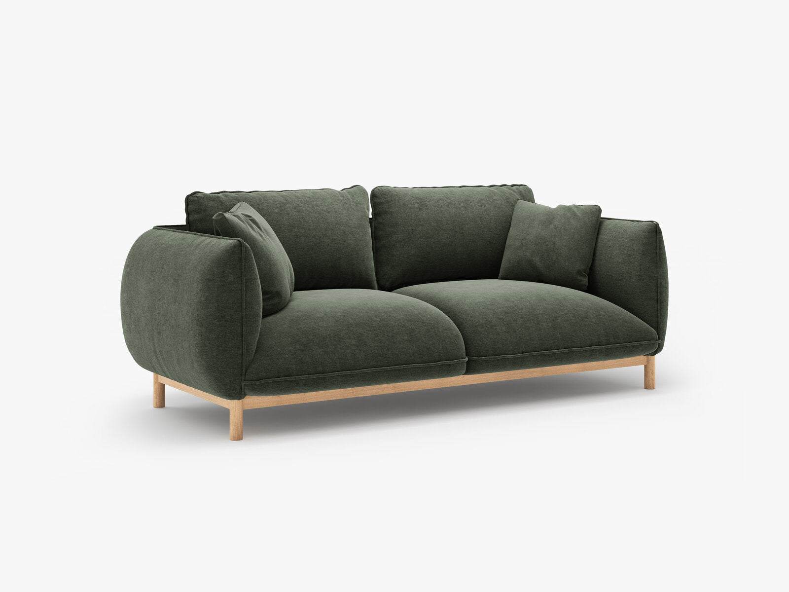 Micadoni Ada Sofa 2-Sitzer Strukturierter Stoff Wind Moosgrün